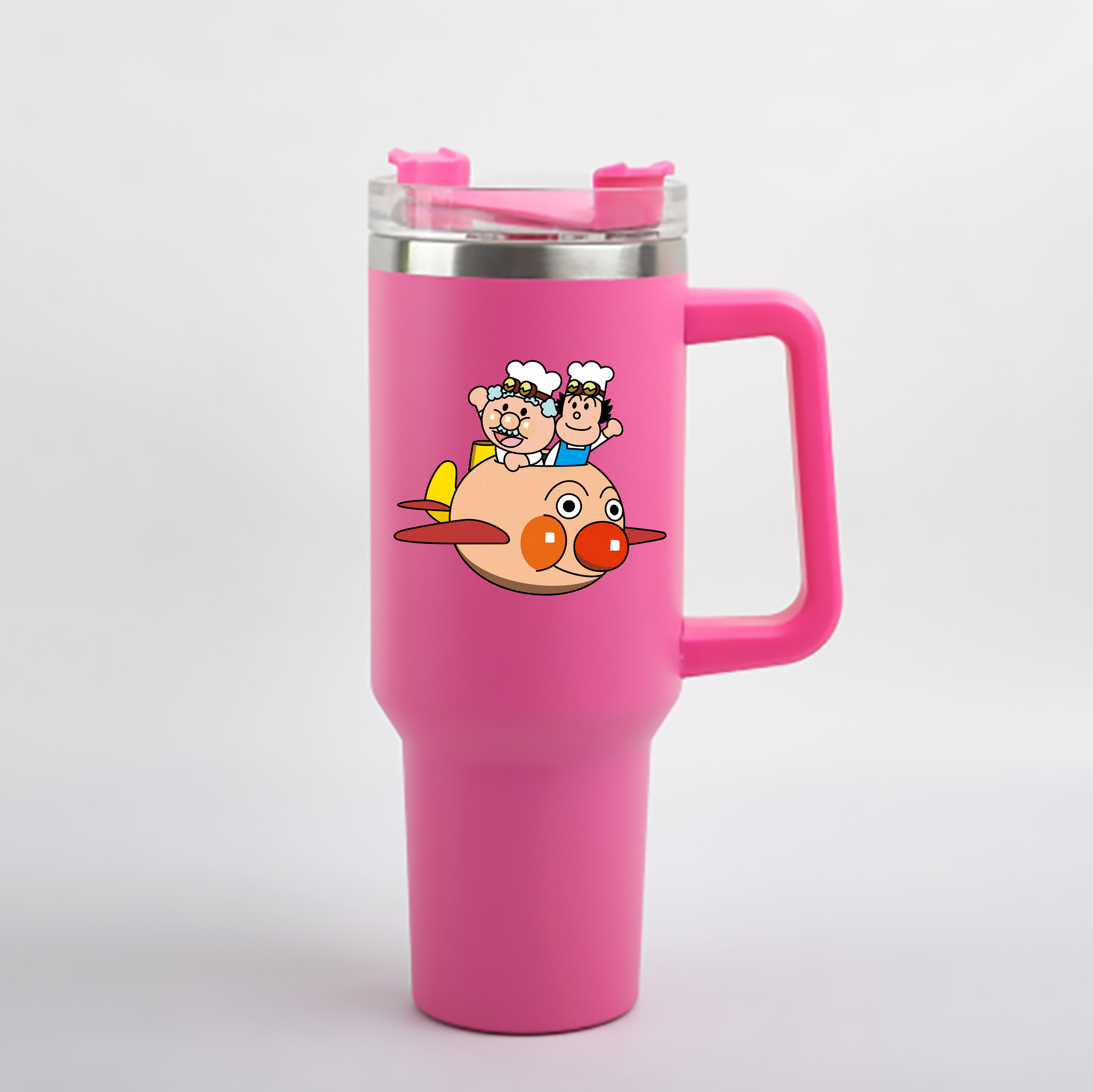 （画像用） アンパンマン Anpanman 1200mL車用タンブラー - クリスタルステッカー（プラスチックストロー付き）